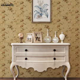 【Hanmero】復古美式純紙墻紙田園大花溫馨臥室電視背景墻壁紙