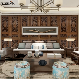 【Hanmero】PVC花窗格紋壁紙中式古典臥室客廳過道背景滿鋪墻紙