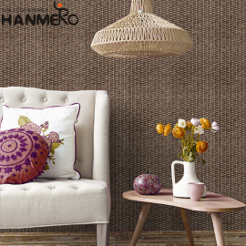 【Hanmero】現代簡約細絲竹編壁紙灰色防水酒店工程壁紙灰色滿鋪